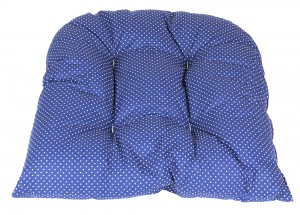 Poduszka 50x45x8cm niebieska w kropki na fotel wiklinowy typu "regan" /70227-3/